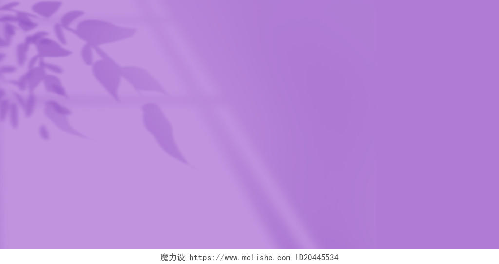 紫色简洁光影光斑影子窗户植物树叶展板背景自然光影背景